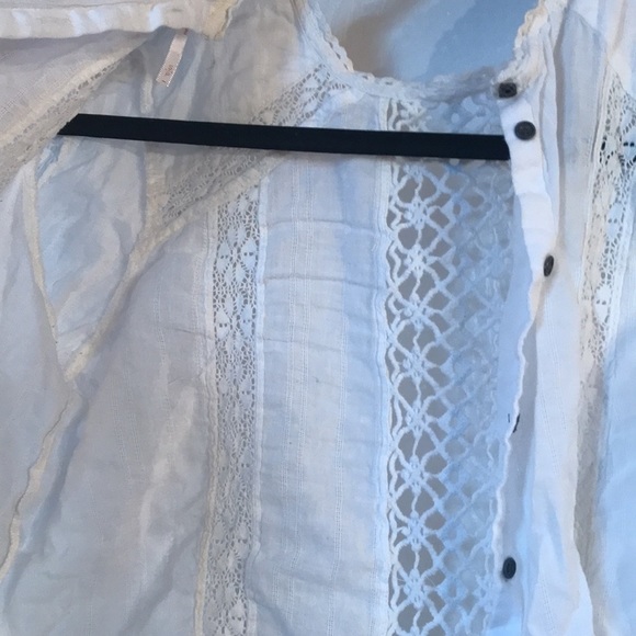 Free people white lace top shirt small s 4 6 - Picture 2 of 4
